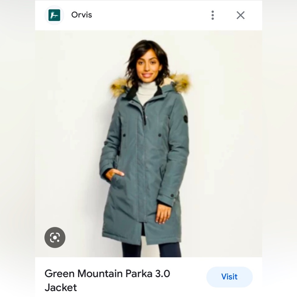 ISO Orvis Parka 3.0 Mountain Green Xs or S